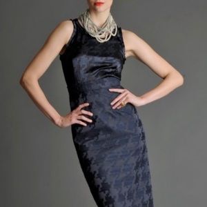 Banana Republic Sz 6 Dress — Houndstooth: Silk top - brocade bottom